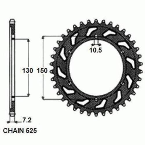 Zebatka napedzana stalowa sunstar sunr1-4598-49
