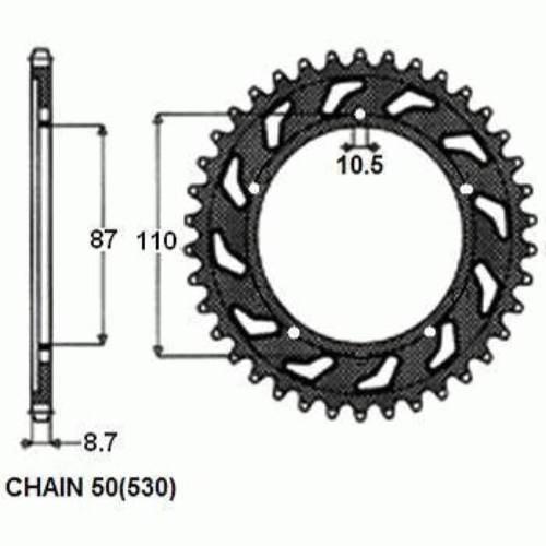 Zebatka napedzana stalowa sunstar sunr1-5383-48