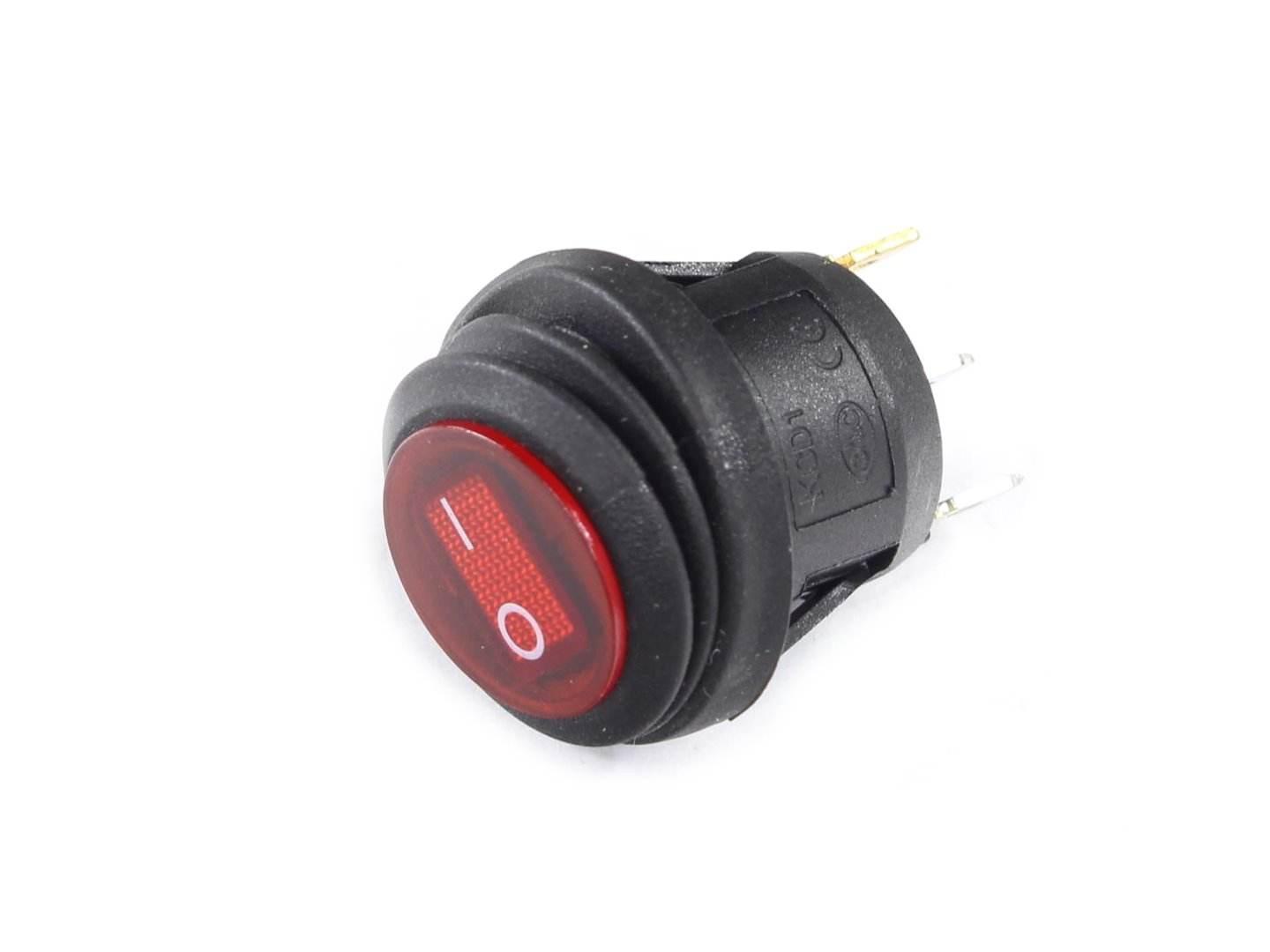 Przełącznik 1A 250V Okrągły On-Off Ip65 Czerwony