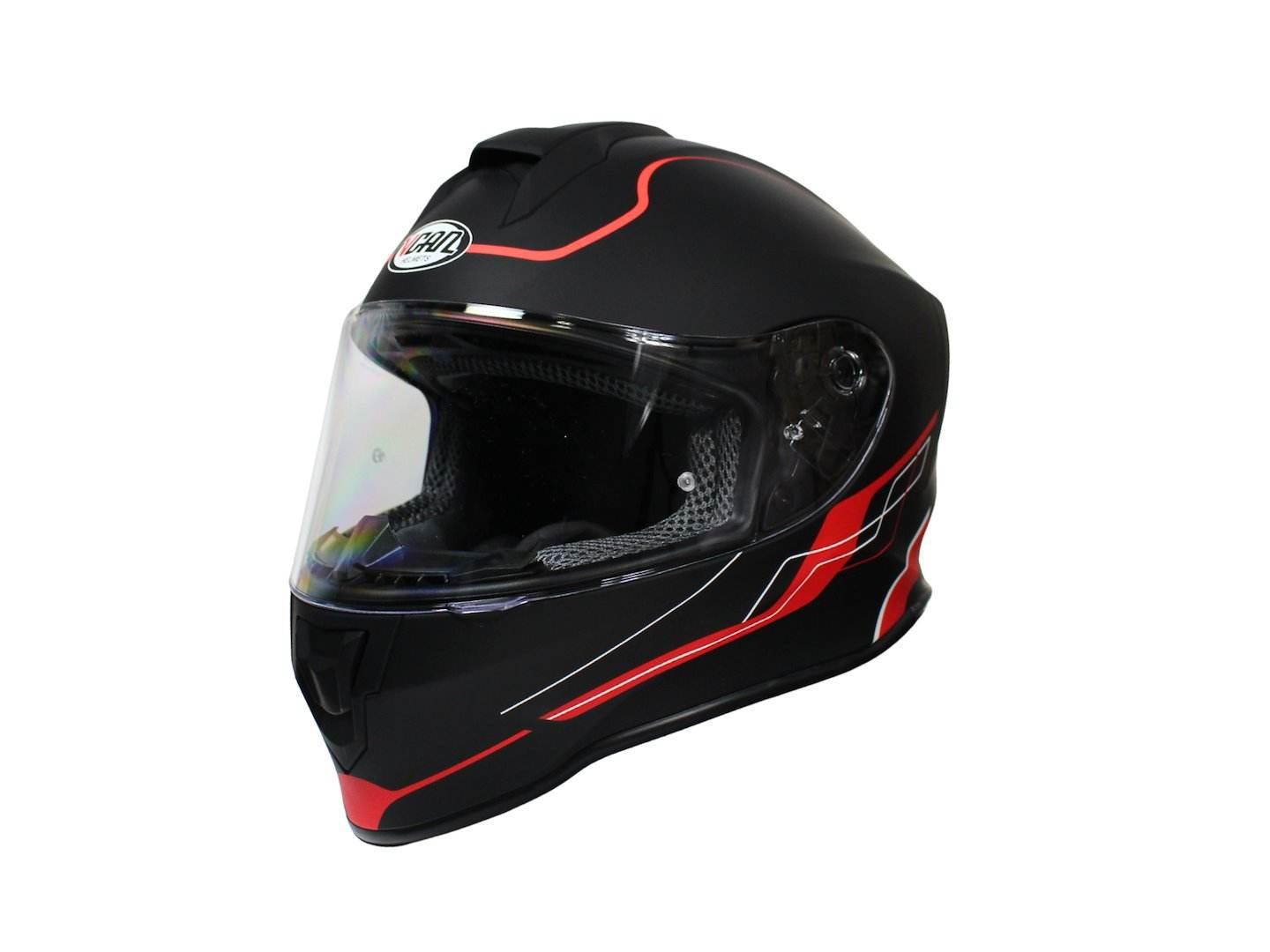 Kask Vcan H151 Matt Black Red Kid Ym 49-50 Junior Dziecięcy