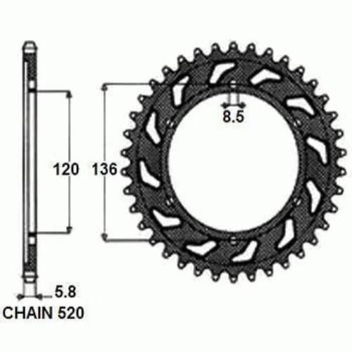 Zebatka napedzana stalowa sunstar sunr1-3511-37 (wycofana z produkcji)