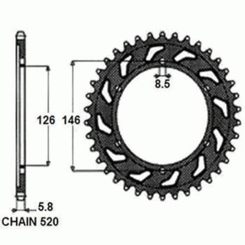 Zebatka napędzana aluminiowa sunstar sunr5-3577-47