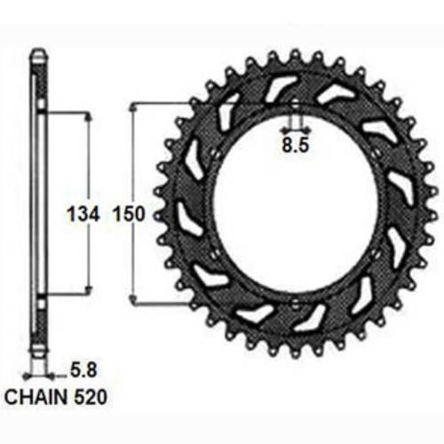 Zebatka napędzana aluminiowa sunstar sunr5-3619-52