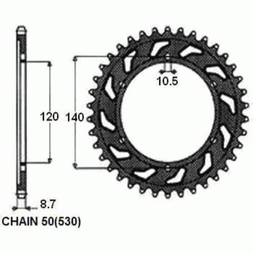 Zebatka napedzana stalowa sunstar sunr1-5526-38