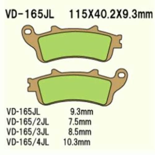 Klocki hamulcowe vesrah sintered metal vd-165/3jl