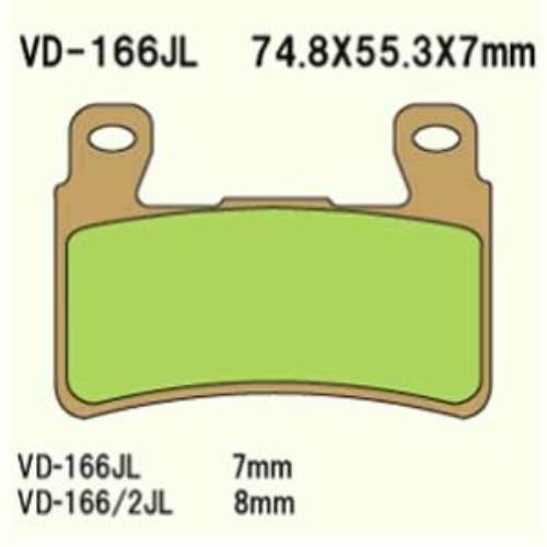 Klocki hamulcowe vesrah sintered metal vd-166/2jl (fa265)