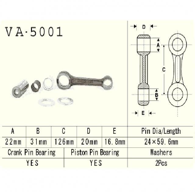 Vesrah - korbowód honda cr250r 84-01r. VA-5001