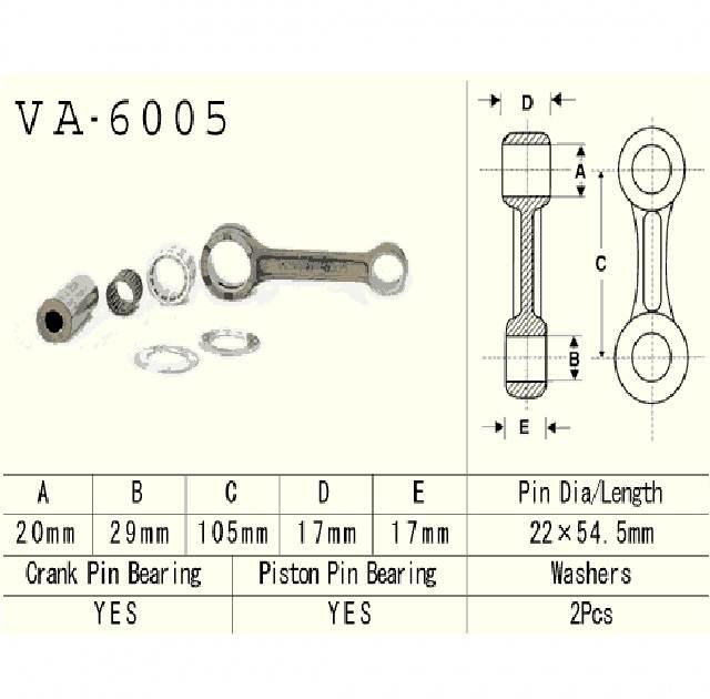 Vesrah - korbowód yamaha yz125 86-96r. VA-6005