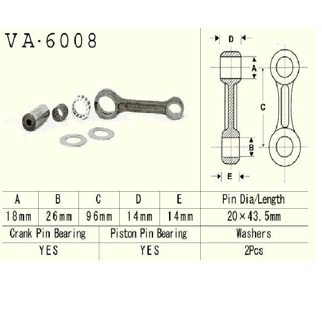 Vesrah - korbowód yamaha yz80 93-01 / yz85 02-18r VA-6008