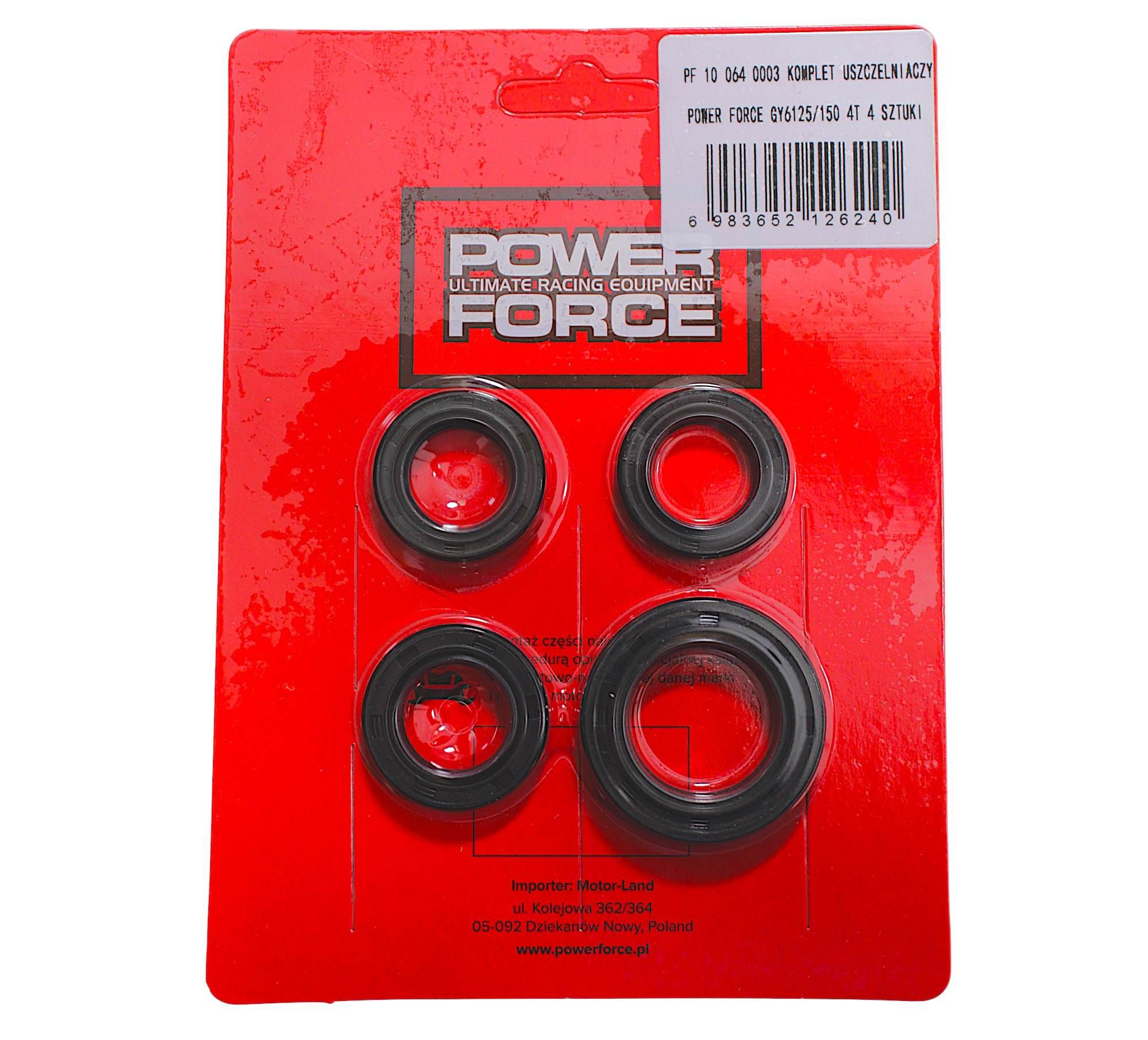 Komplet uszczelniaczy power force gy6 125/150 4t 4 sztuki PF 10 064 0003