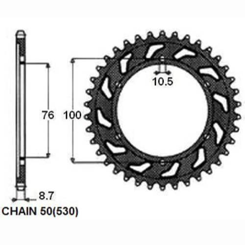 Zebatka napedzana stalowa sunstar sunr1-5226-48