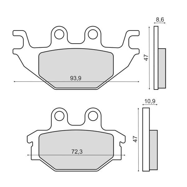 Klocki hamulcowe kxr 250 przód rms 225103070 RMS 22 510 3070