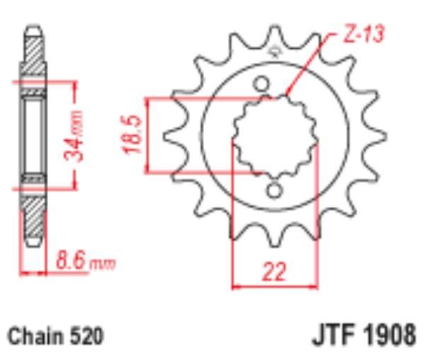 Zebatka napędowa jt jtf1908.15