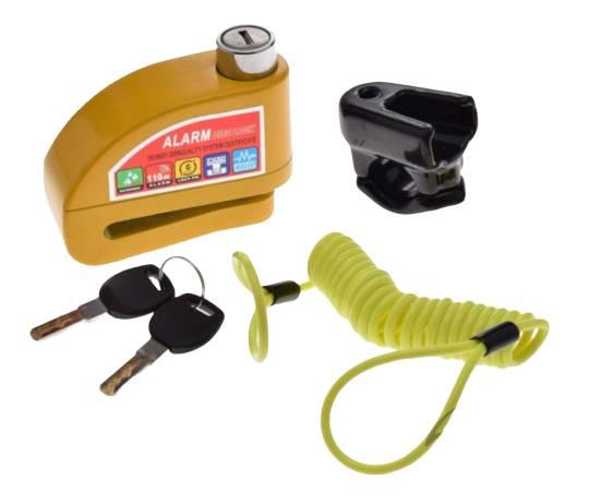 Blokada tarczy z alarmem wersja alarmu on żółta