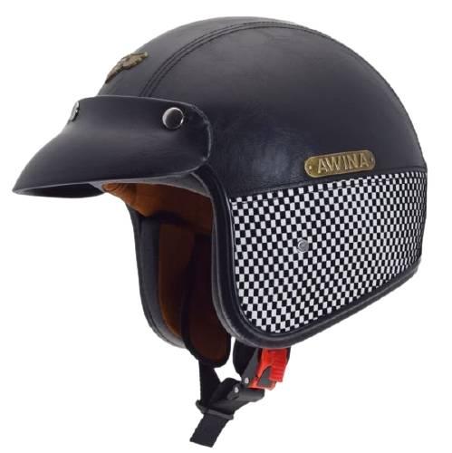 Kask awina z daszkiem s czarna skóra tn-8658