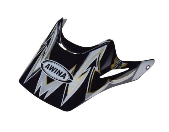 Daszek kasku enduro czarno srebrno złoty aj032