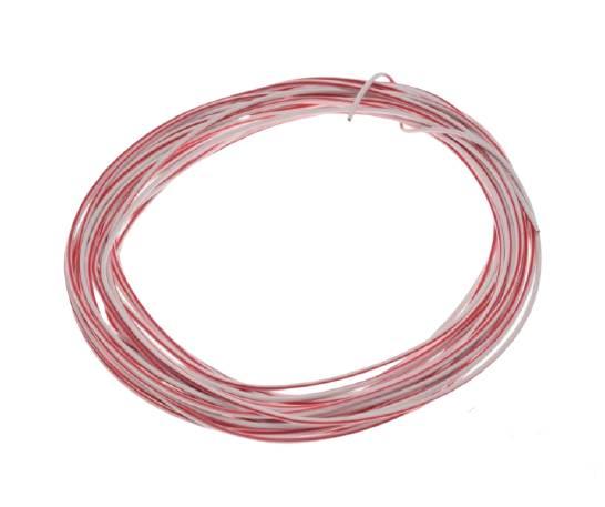 Przewód instalacji 1,00mm biały/czerwony 10 metrów