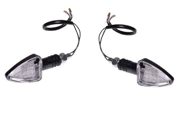Kierunkowskaz carbon stożek biały klosz led e8