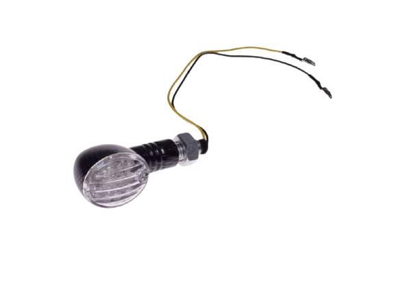 Kierunkowskaz biały klosz led carbon lewy