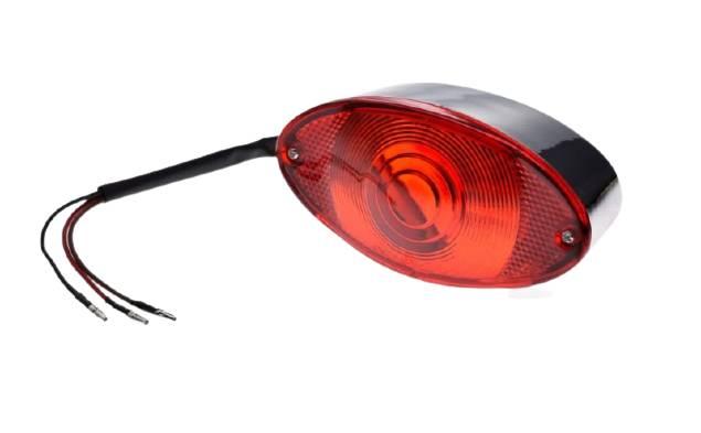 Lampa tył chrom czerwony klosz | AM9933