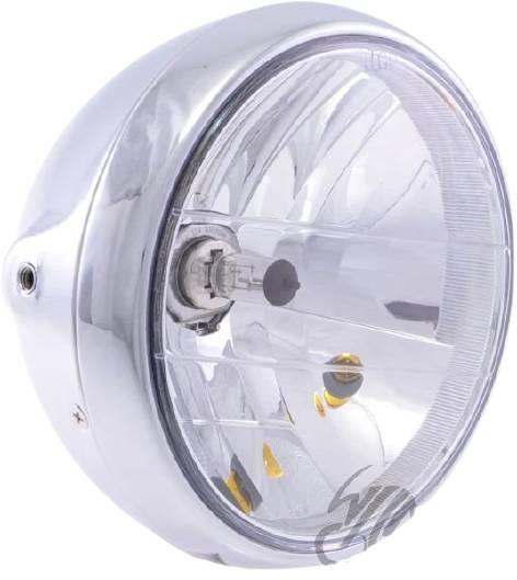 Lampa przód 7 boczne mocowanie h4 chrom | AW2438