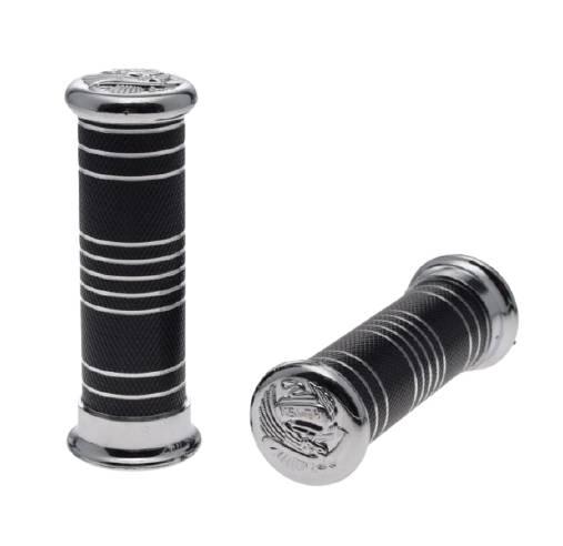 Manetka metal ryflowana 7/8" 1" czarna | AW56042B