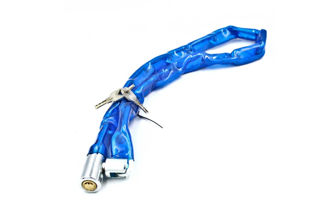 Łańcuch Zabezpieczenie Antykradzieżowe 98cm Niebieski