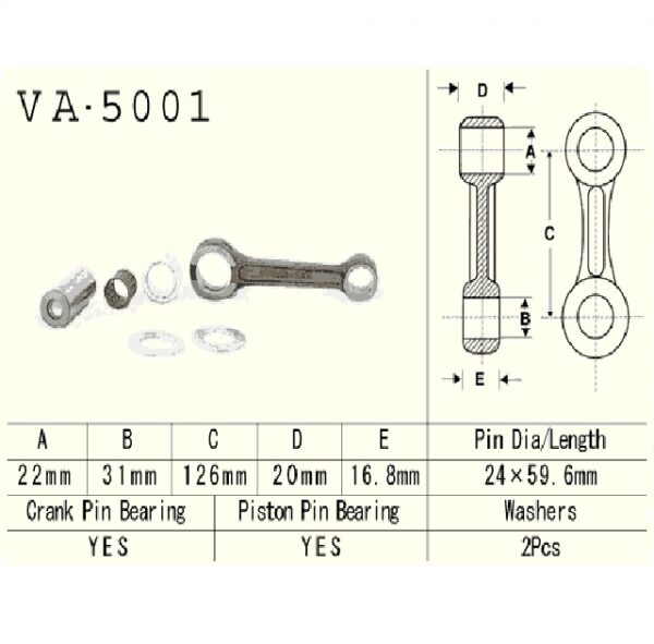 Vesrah Korbowód Honda Cr250r 84-01r.