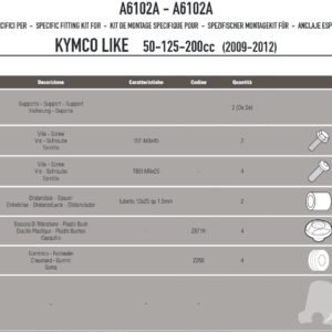 Mocowanie Szyby Kappa Kymco Like 50/125/200 Syka6102a