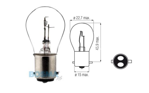 Żarówka bosma 6v 20/20w bax15d 1161
