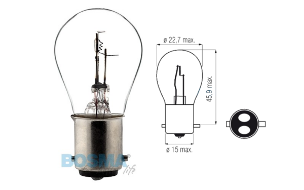 Żarówka bosma 12v 15/15w bax15d 1174 op 10 szt