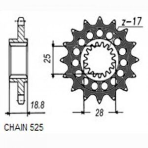 Zębatka Napędowa 525 Z17 Sunstar Sunf422-15