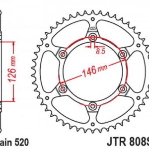 Zębatka Napędzana Jt Jtr808.50sc