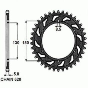 Zębatka Napędzana Aluminiowa Czarna Sunstar Sunr5-