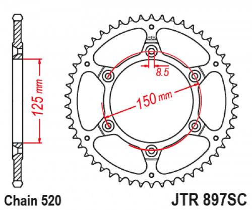 Zębatka Napędzana Jt Jtr897.52sc