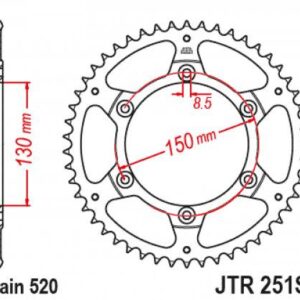 Zębatka Napędzana Jt Jtr251.50sc