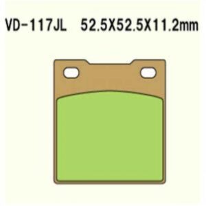 Vesrah Klocki Hamulcowe   Vd-117jl Metaliczne Spiekane (Fa45) Honda Cb250rs 80-84' Cb250t/Ta-Ii/Ti/Tii/Tz-Ii 80', Cm250tb 81' Cb400 77-81' Cm400 79-81' Cb650 79-81' Cb750 79-81' Cb900 80-81'