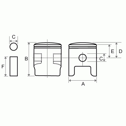 Tłok Tkrj Yamaha Dt 125 Lc 2 Okna Oem10v 56,75 Tłok Tkrj Yamaha Dt 125 Lc 2 Okna Oem10v 56,75 - obrazek 2