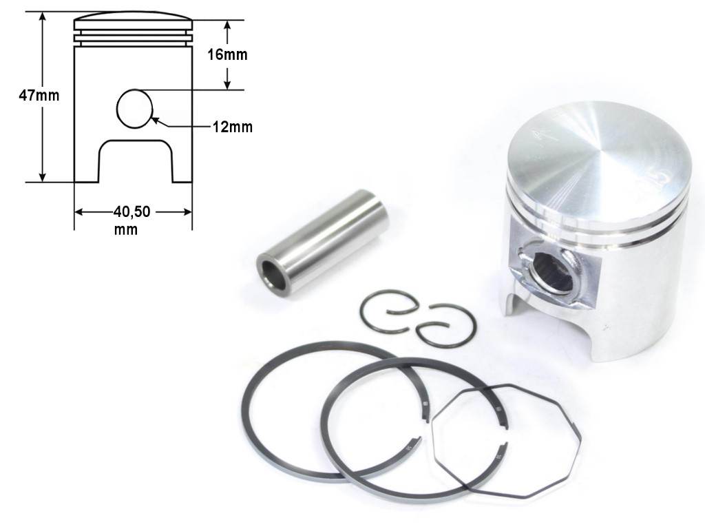 Tłok peugeot buxy air cool 50cc 40,5mm std