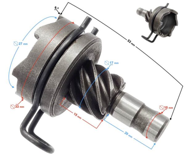 Bendix rozrusznika nożnego skuter 4t 50cc 7 zębów