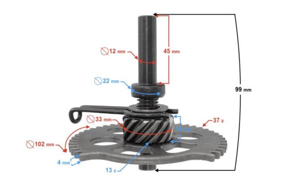 Bendix rozrusznika nożnego skuter 4t 125cc