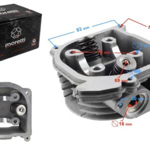 Głowica skuter 4t 50cc 139qmb bez zaworu recyrkulacji długie zawory