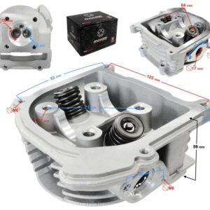 Głowica skuter 4t 80cc 139qmb krótkie zawory bez recyrkulacji