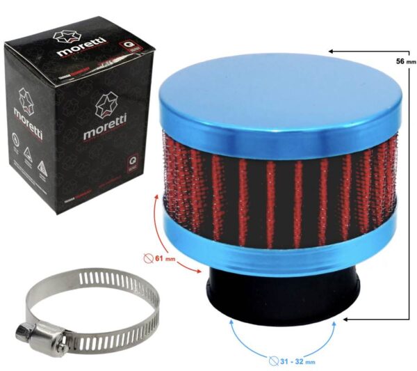 Filtr powietrza stożkowy niebieskiśrednica 31 mm