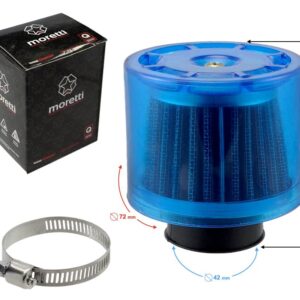 Filtr powietrza stożkowy niebieskiśrednica 42 mm