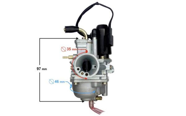 Gaźnik 50cc 2tssanie elektryczne