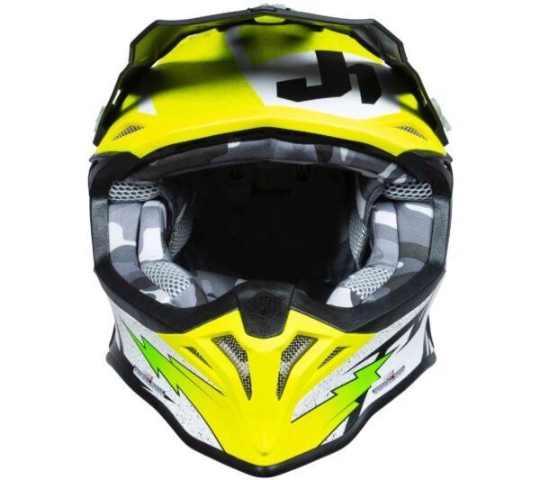 Kask just1 j39 poseidon black fluo yellow white matt xl - obrazek 3