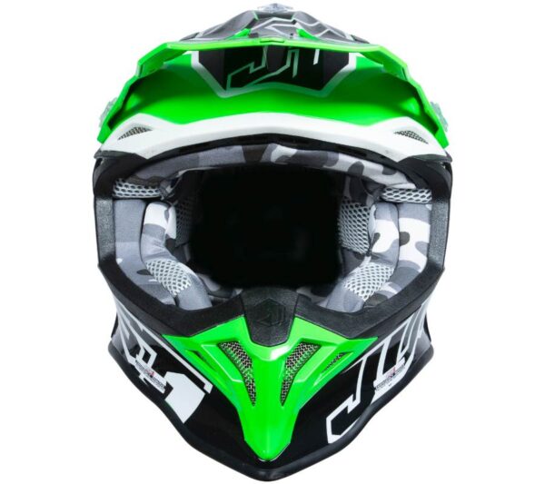 Kask just1 j39 thruster black green fluo white gloss xs - obrazek 3