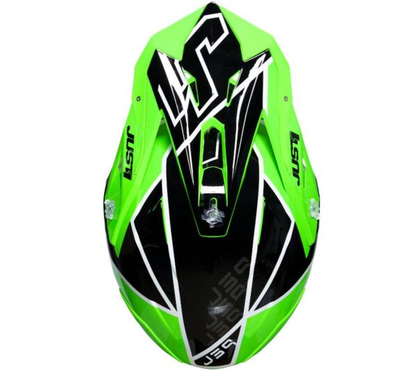 Kask just1 j39 thruster black green fluo white gloss xs - obrazek 4