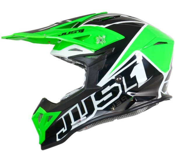 Kask just1 j39 thruster black green fluo white gloss xs - obrazek 6